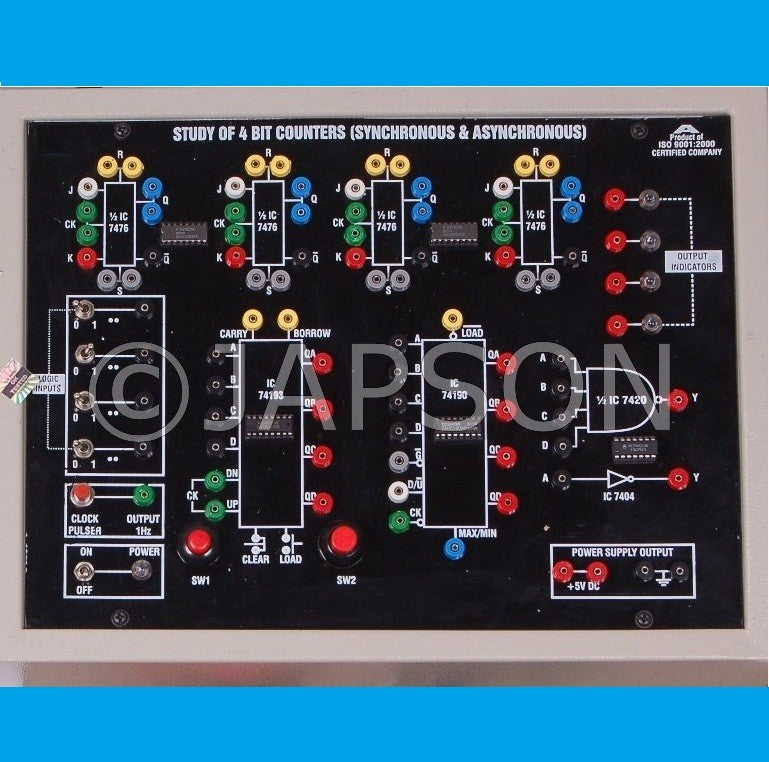 Study of 4 Bit Counters (Synchronous & Asynchronous) Experiment Apparatus Study of 4 Bit Counters (Synchronous & Asynchronous) Experiment Apparatus